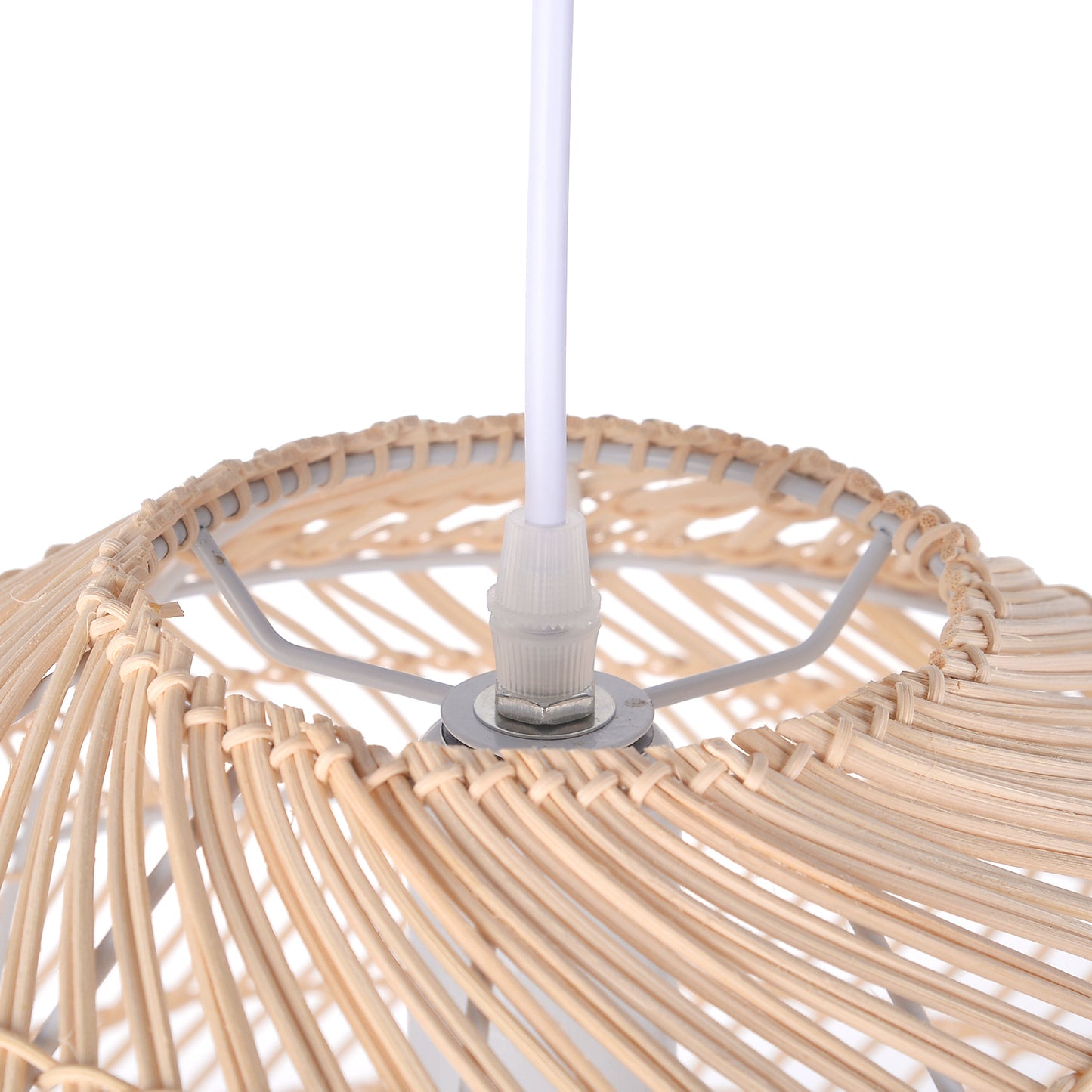 Hand-Woven Rattan Dome Pendant Light - Organic Boho Wicker Chandelier