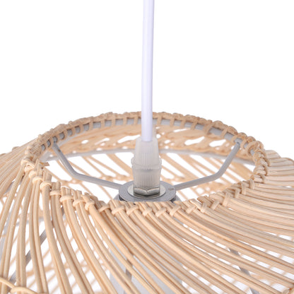 Hand-Woven Rattan Dome Pendant Light - Organic Boho Wicker Chandelier