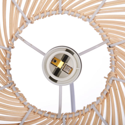 Hand-Woven Rattan Dome Pendant Light - Organic Boho Wicker Chandelier