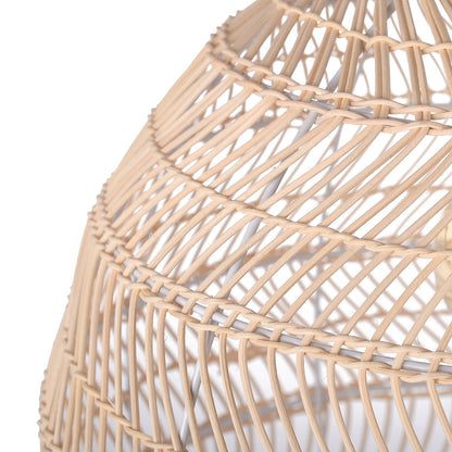 Hand-Woven Rattan Dome Pendant Light - Organic Boho Wicker Chandelier