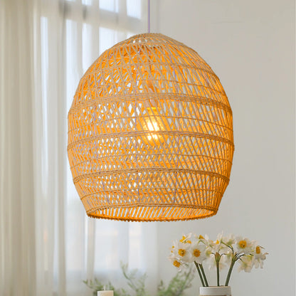 DemoLights Rattan Pendant Lampshade – Wicker Woven Hanging Light