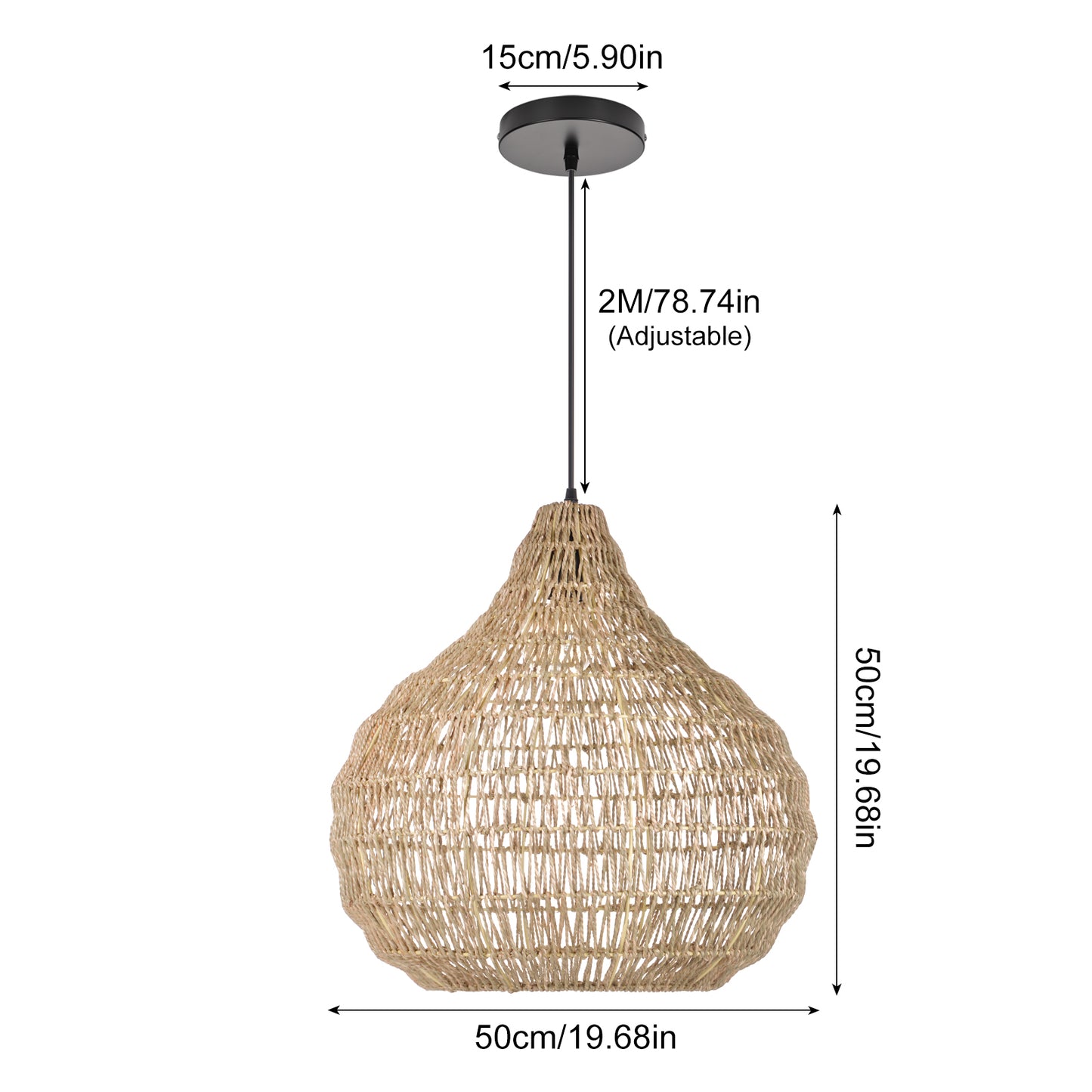 Traditional Pendant Light With Woven Shade