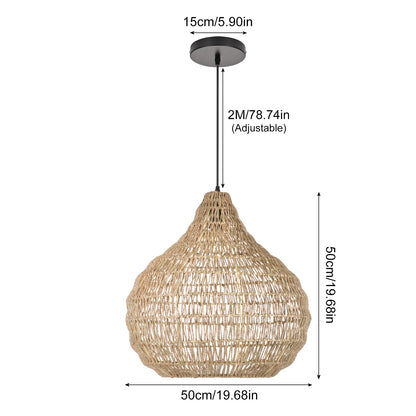 Traditional Pendant Light With Woven Shade