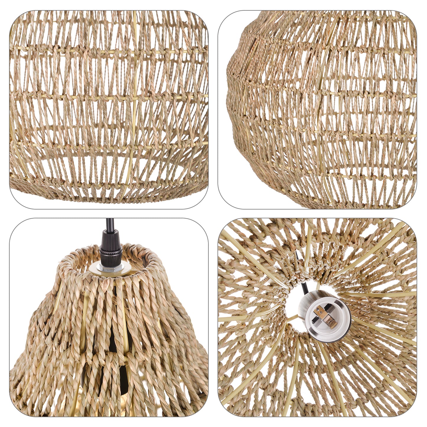 Traditional Pendant Light With Woven Shade