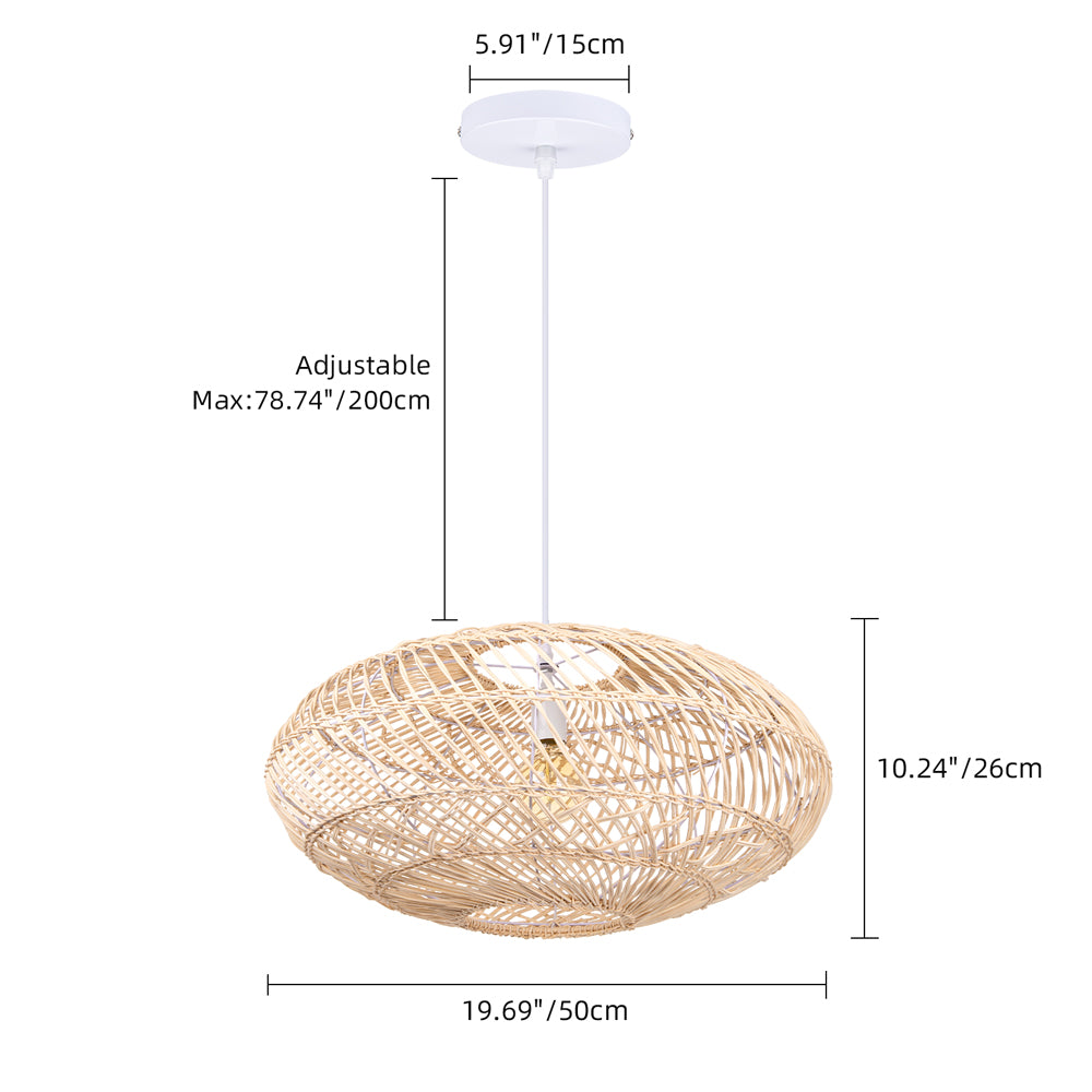 Basket Rattan Woven Lantern Chandelier Pendant Lamp Shade
