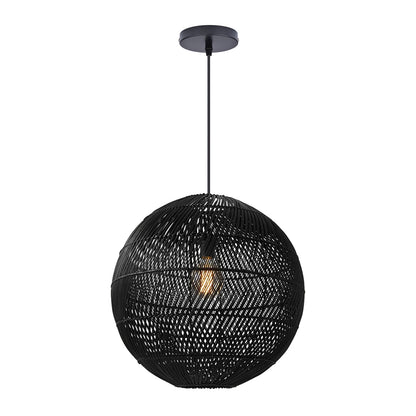 Modern Rattan Globe Pendant Light - Hand-Woven Boho Orb Chandelier