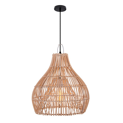 Hand-Woven Rattan Wicker Pendant Light - Japandi Gourd Chandelier