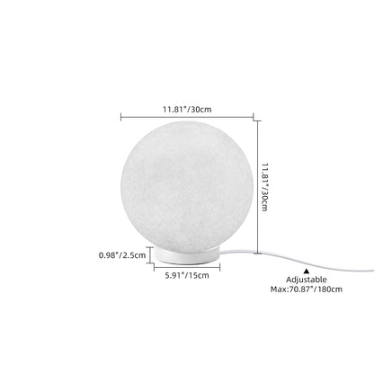Modern Moon Globe Floor Lamp - Hemp Fiber Orb Table Light