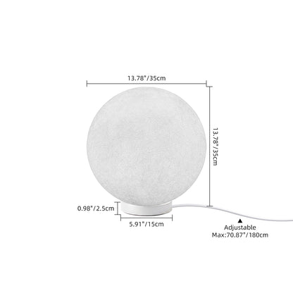 Modern Moon Globe Floor Lamp - Hemp Fiber Orb Table Light