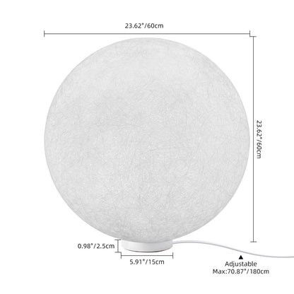 Modern Moon Globe Floor Lamp - Hemp Fiber Orb Table Light