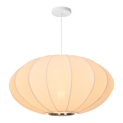 Mid-Century Modern Silk Bubble Pendant Light - Saucer Shape