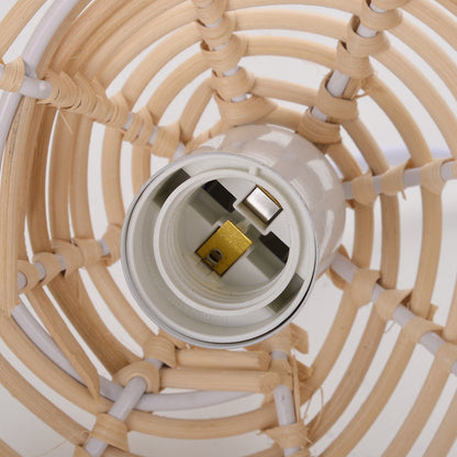 Modern Woven Rattan Ribbon Pendant Light - Japandi Abstract Swirl Lamp