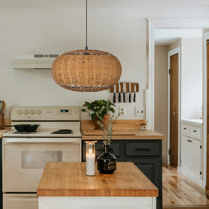 Rattan chandelier retro Japanese style wabi-sabi style bamboo pendant light