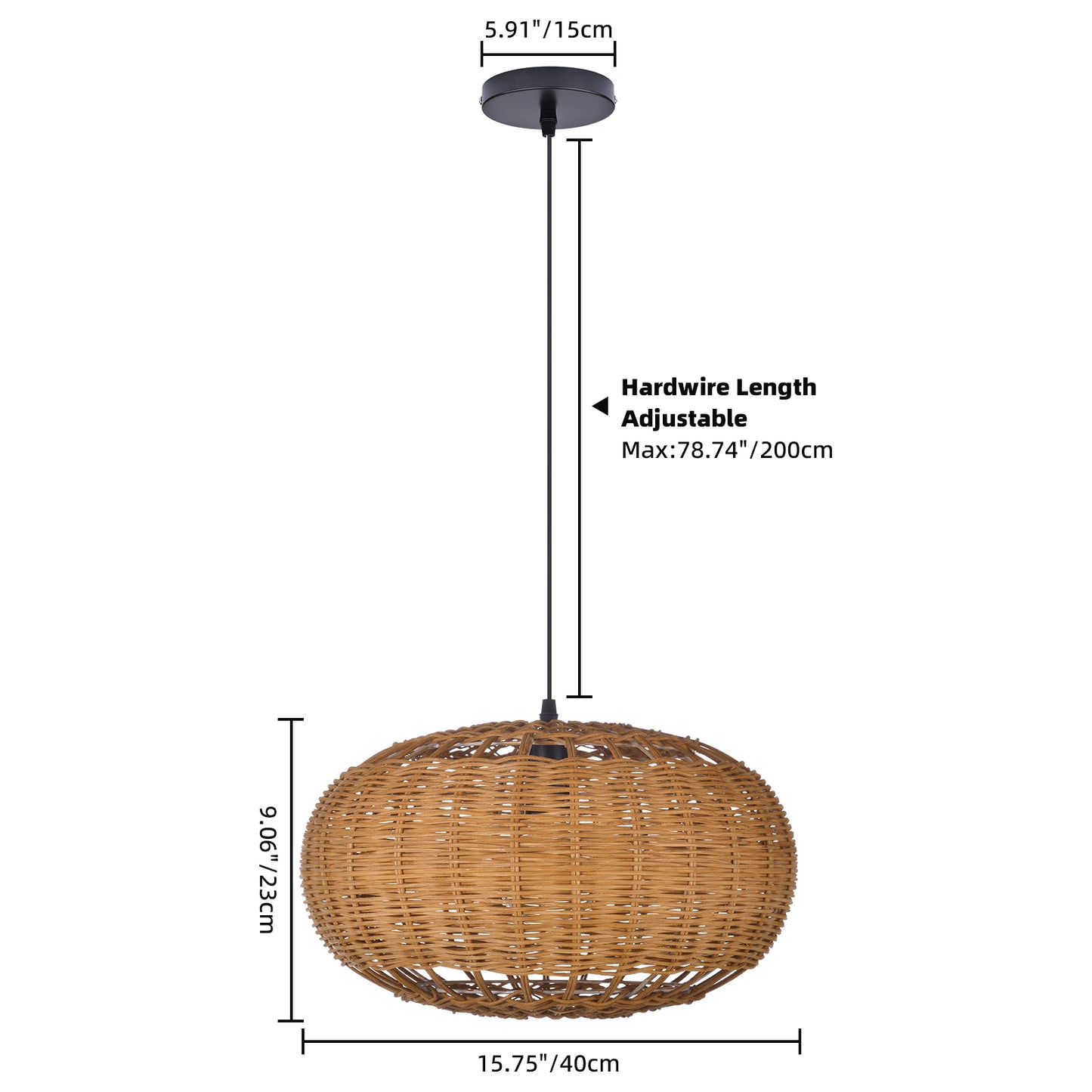 Rattan chandelier retro Japanese style wabi-sabi style bamboo pendant light
