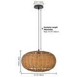 Load image into Gallery viewer, Rattan chandelier retro Japanese style wabi-sabi style bamboo pendant light