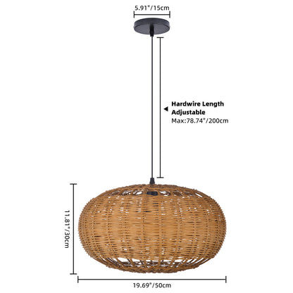 Rattan chandelier retro Japanese style wabi-sabi style bamboo pendant light