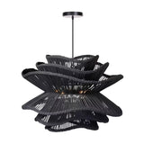 Load image into Gallery viewer, Flower Rattan Pendant Light, Wicker Lampshade Chandelier