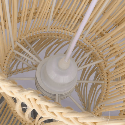 Flower Rattan Pendant Light, Wicker Lampshade Chandelier