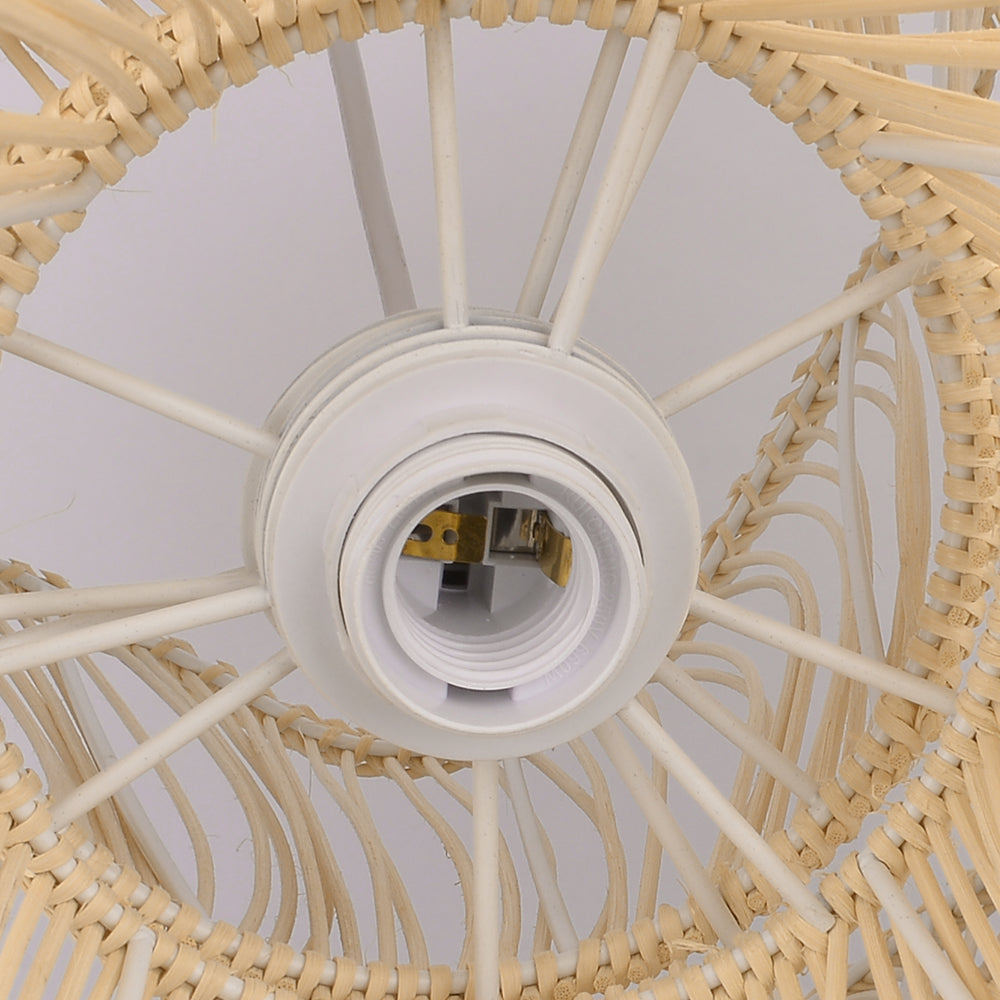 Flower Rattan Pendant Light, Wicker Lampshade Chandelier