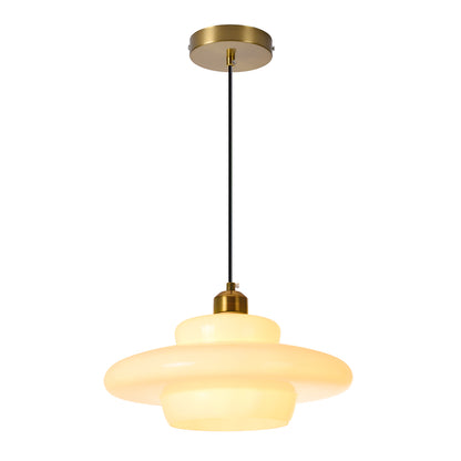 Mid Century Milk Glass Pendant Light - Mid-Century Opal Glass Saucer Lamp