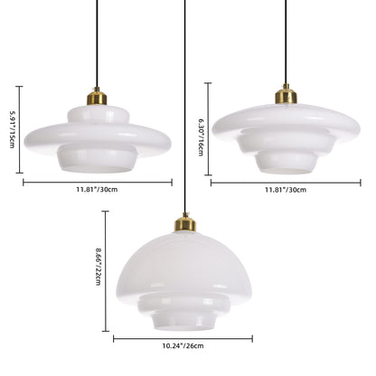 Mid Century Style Milk White Glass Pendant Light
