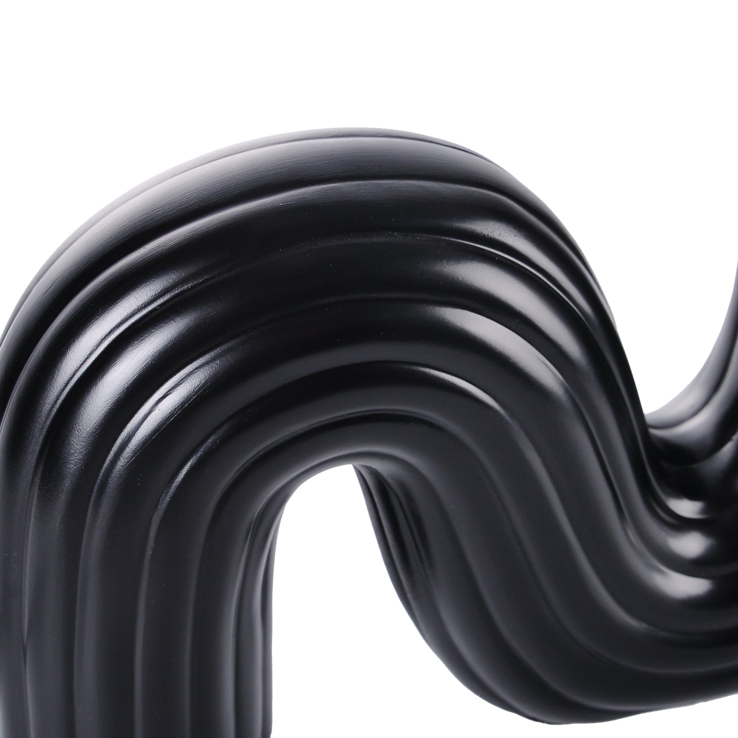 Modern Memphis Wavy Table Lamp - Ribbed Ceramic Snake Globe Light