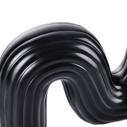 Modern Memphis Wavy Table Lamp - Ribbed Ceramic Snake Globe Light
