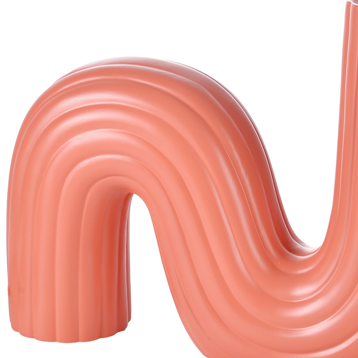 Modern Memphis Wavy Table Lamp - Ribbed Ceramic Snake Globe Light