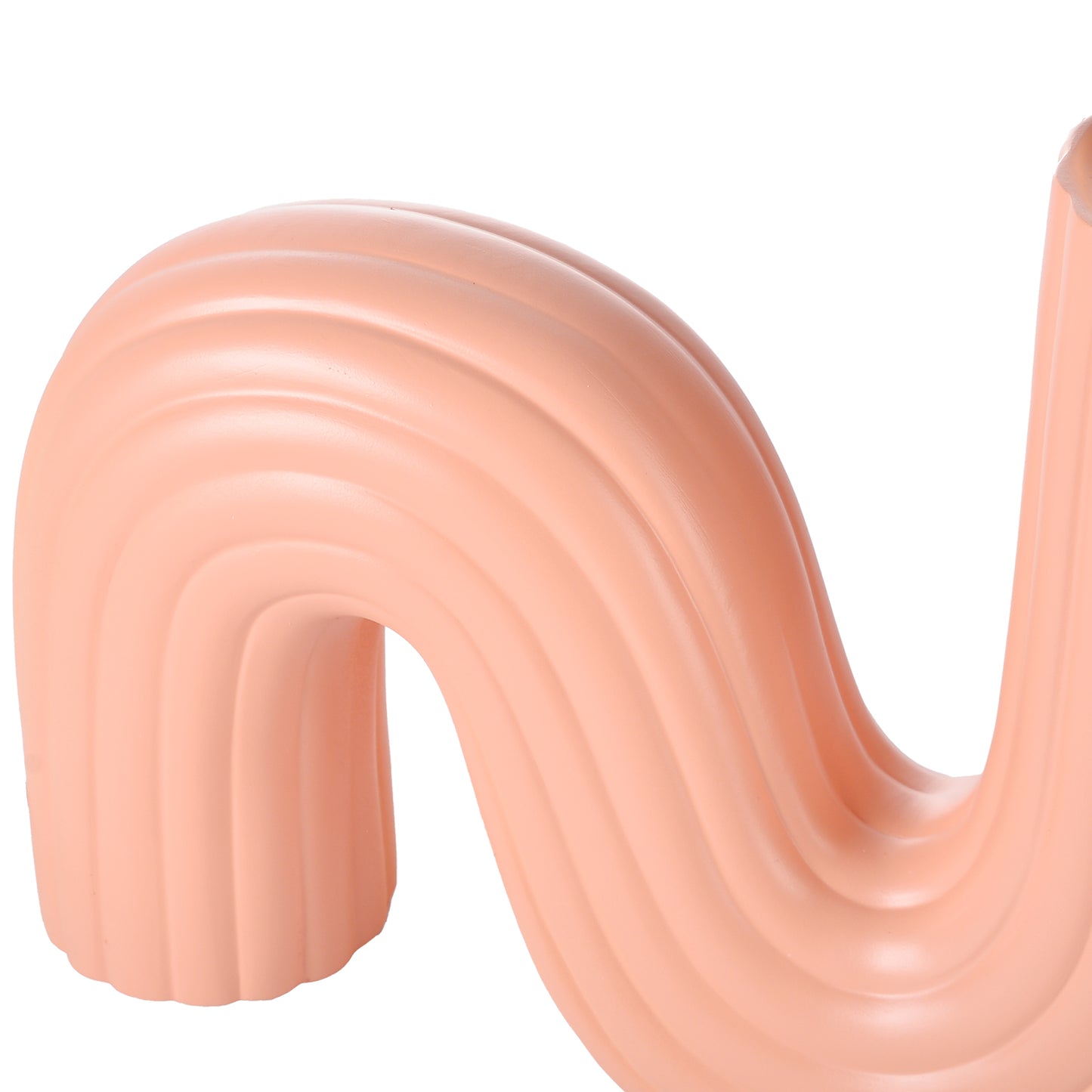 Modern Memphis Wavy Table Lamp - Ribbed Ceramic Snake Globe Light