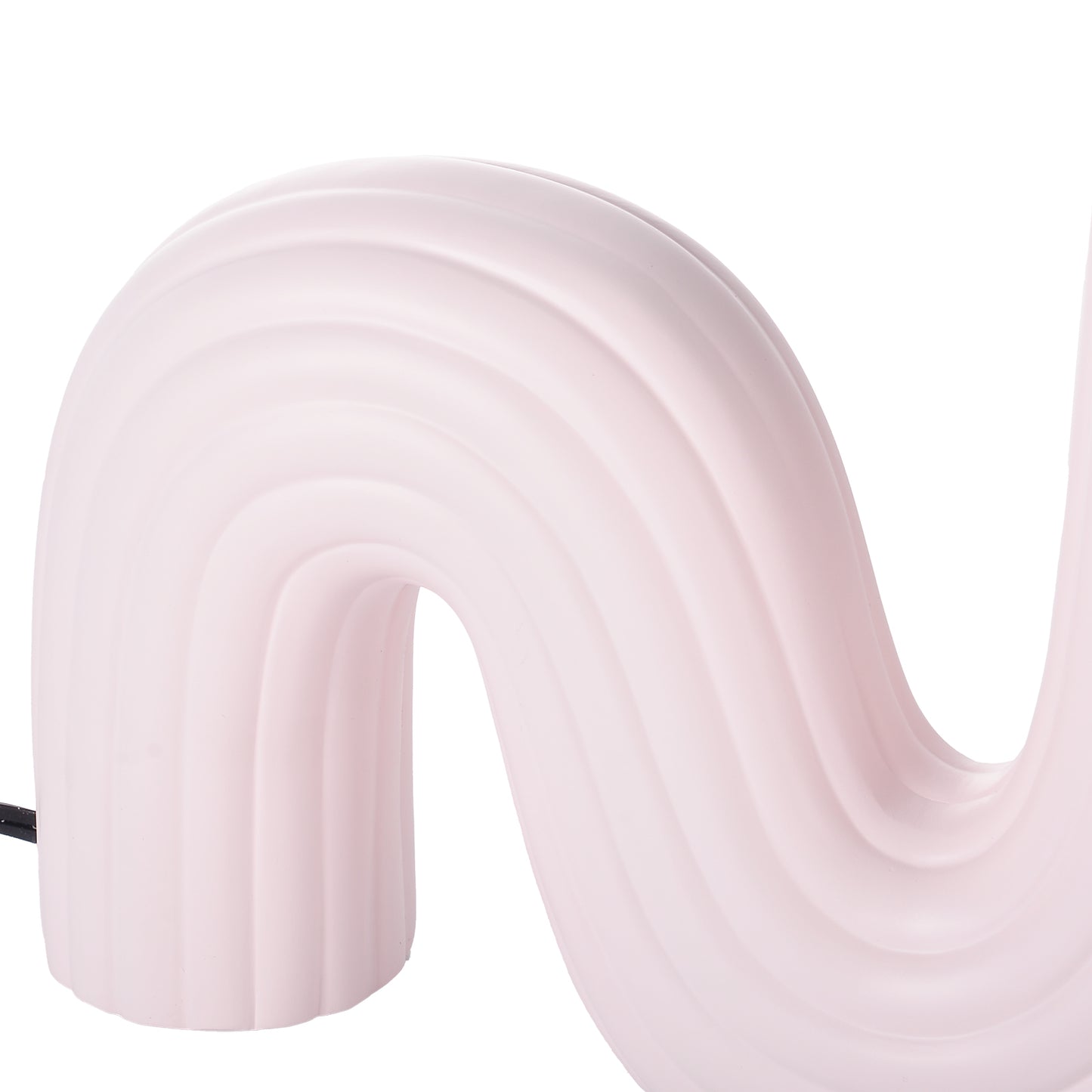 Modern Memphis Wavy Table Lamp - Ribbed Ceramic Snake Globe Light