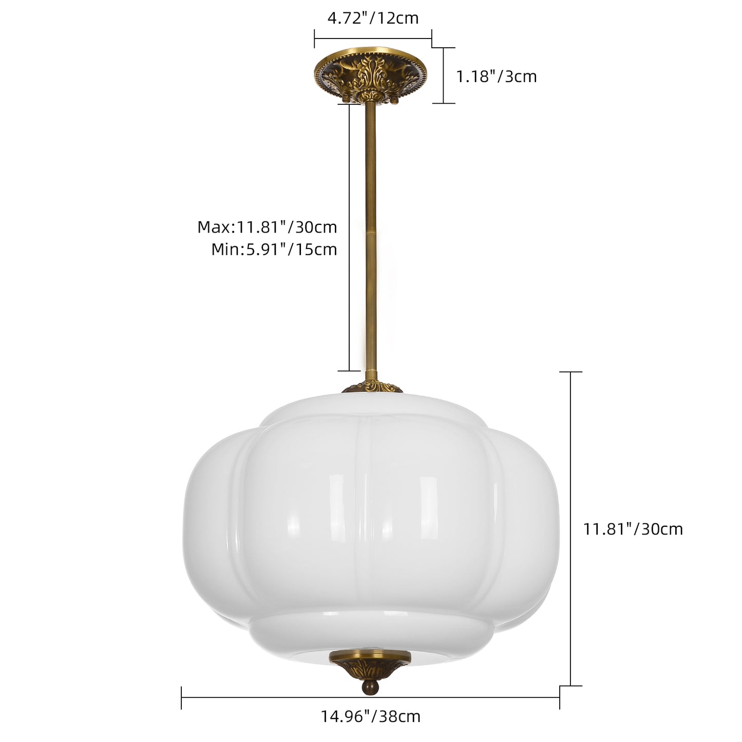 Mid-Century French Melon Glass Pendant - Retro Pumpkin Chandelier