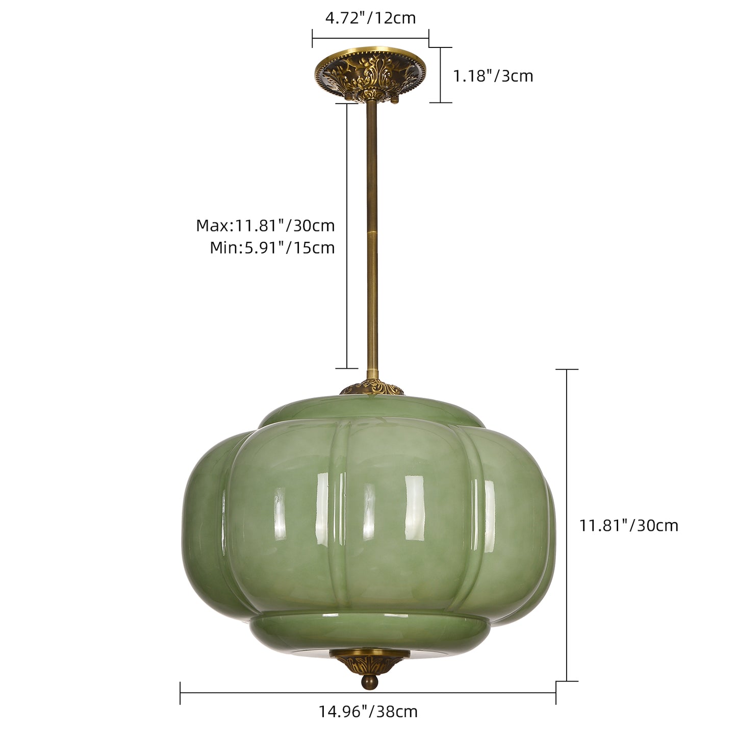 Mid-Century French Melon Glass Pendant - Retro Pumpkin Chandelier