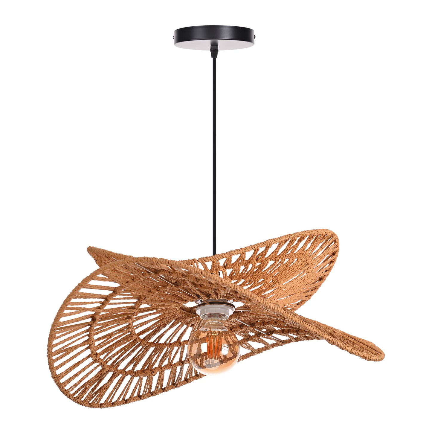 Double Tier Hemp Rope Pendant Light
