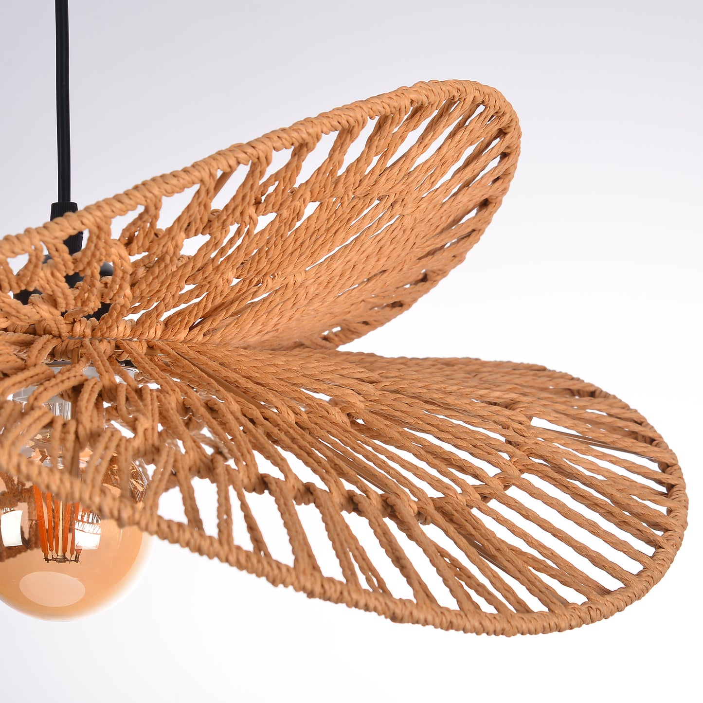 Double Tier Hemp Rope Pendant Light