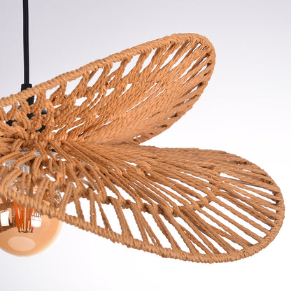 Double Tier Hemp Rope Pendant Light