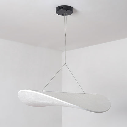 Modern Wavy Fiber Pendant Light - Wabi-Sabi Linear Hanging Lamp