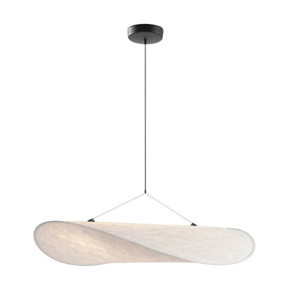 Modern Wavy Fiber Pendant Light - Wabi-Sabi Linear Hanging Lamp