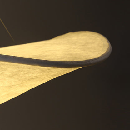 Modern Wavy Fiber Pendant Light - Wabi-Sabi Linear Hanging Lamp