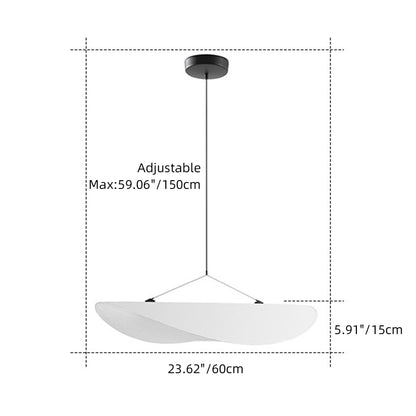 Modern Wavy Fiber Pendant Light - Wabi-Sabi Linear Hanging Lamp