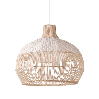 Handwoven Rattan Pendant Light for Kitchen Island – Boho Ceiling Lamp