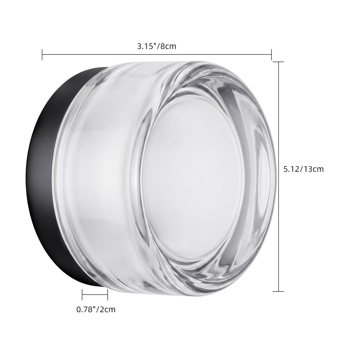 Modern Clear Glass Dimple Wall Sconce & Flush Mount Light - Glass Ceiling Lamp