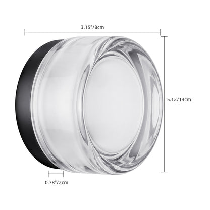 Modern Clear Glass Dimple Wall Sconce & Flush Mount Light - Glass Ceiling Lamp