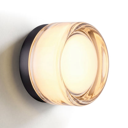 Modern Clear Glass Dimple Wall Sconce & Flush Mount Light - Glass Ceiling Lamp