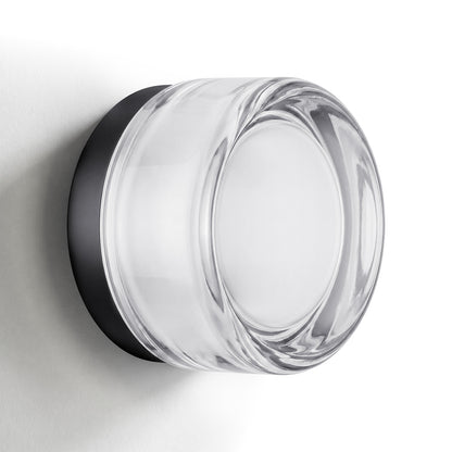 Modern Clear Glass Dimple Wall Sconce & Flush Mount Light - Glass Ceiling Lamp