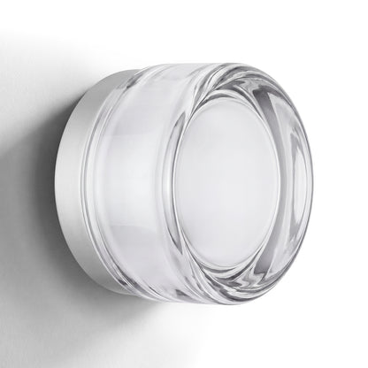 Modern Clear Glass Dimple Wall Sconce & Flush Mount Light - Glass Ceiling Lamp