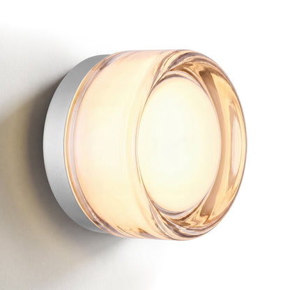 Modern Clear Glass Dimple Wall Sconce & Flush Mount Light - Glass Ceiling Lamp
