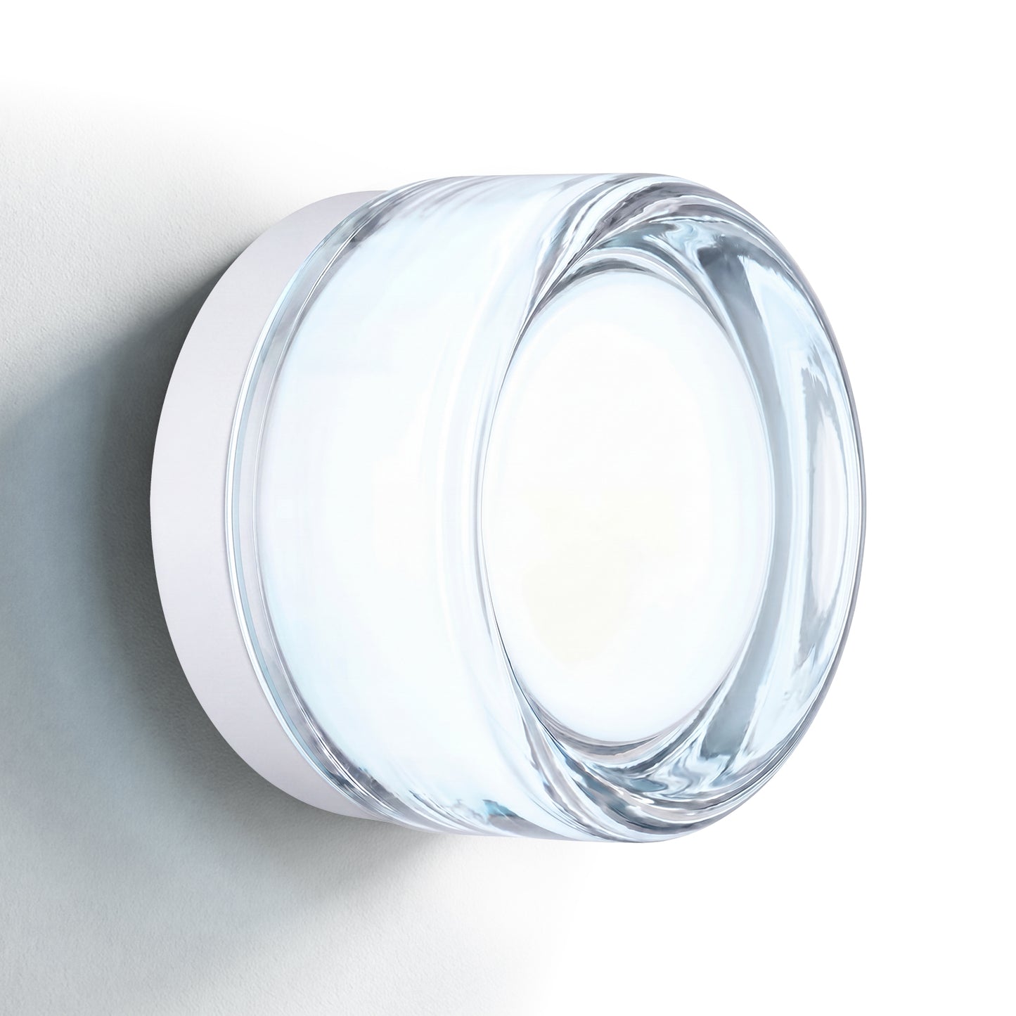 Modern Clear Glass Dimple Wall Sconce & Flush Mount Light - Glass Ceiling Lamp