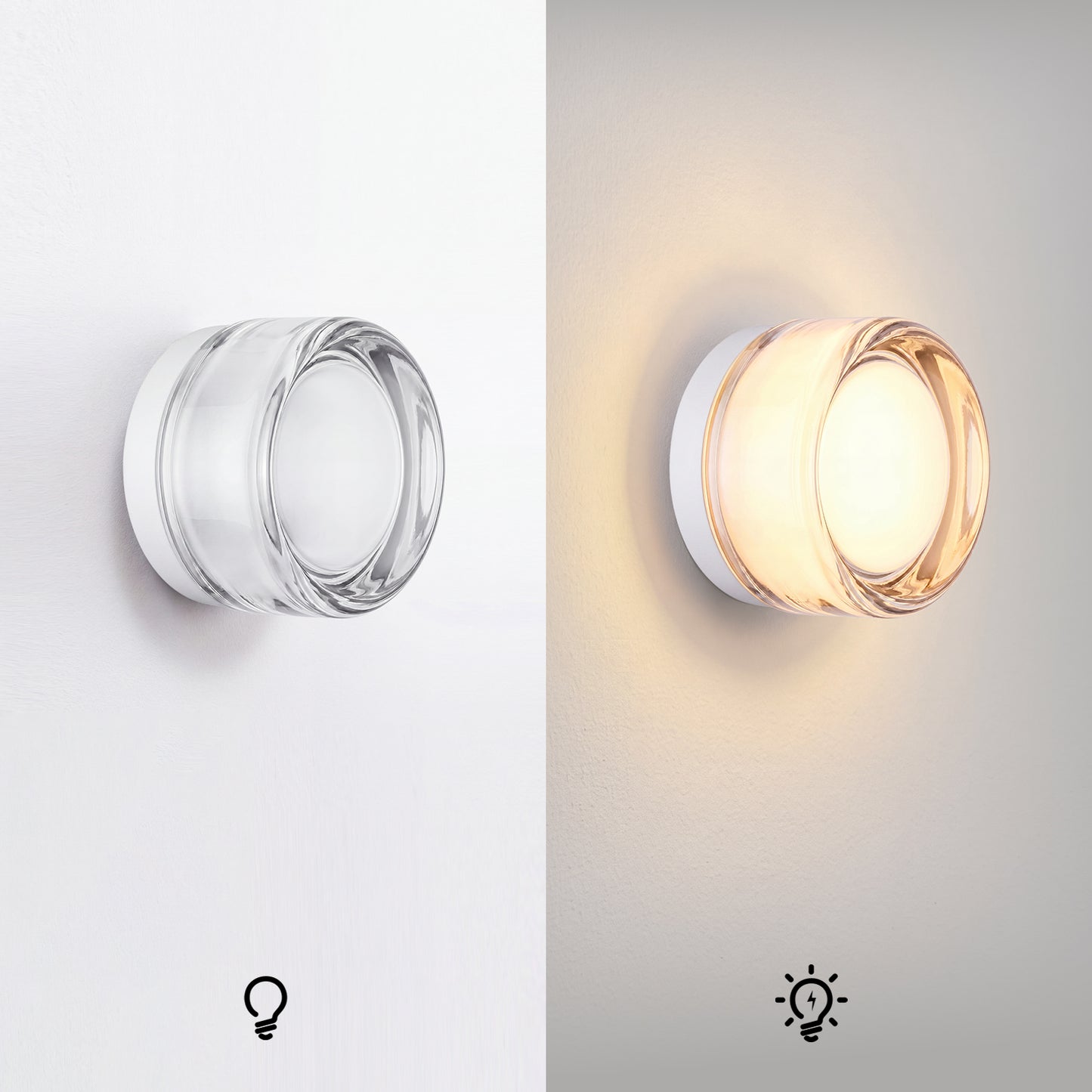 Modern Clear Glass Dimple Wall Sconce & Flush Mount Light - Glass Ceiling Lamp