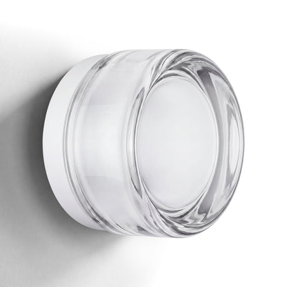 Modern Clear Glass Dimple Wall Sconce & Flush Mount Light - Glass Ceiling Lamp