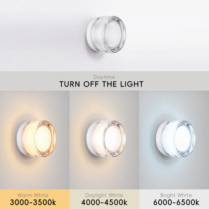 Modern Clear Glass Dimple Wall Sconce & Flush Mount Light - Glass Ceiling Lamp